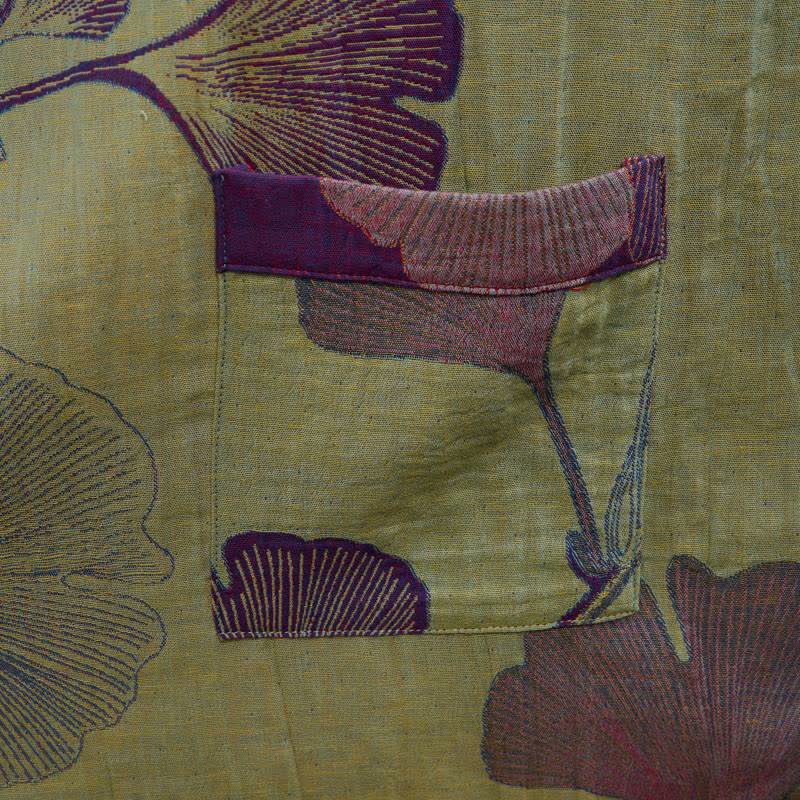 Retro-Kimono aus Baumwolle mit Ginkgoblatt - image 29