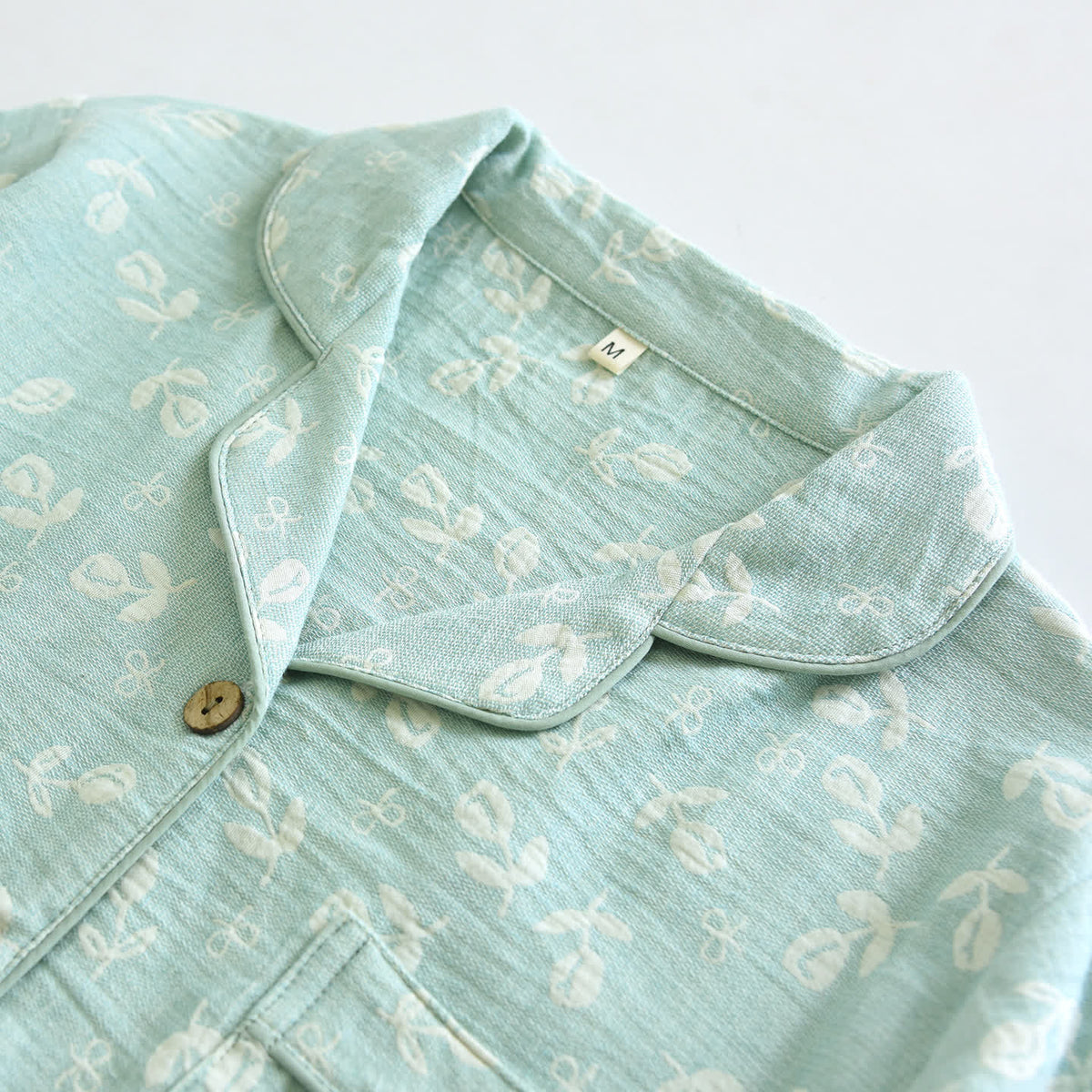 Pyjama-Set aus Baumwollgaze mit Blättermuster - image 5
