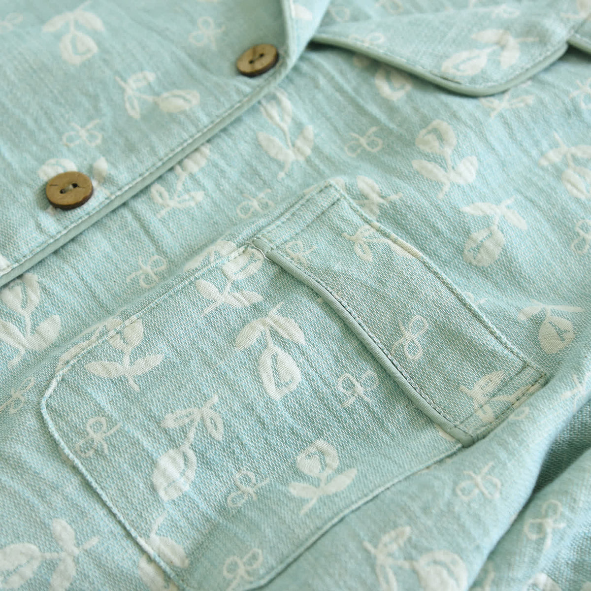 Pyjama-Set aus Baumwollgaze mit Blättermuster - image 6