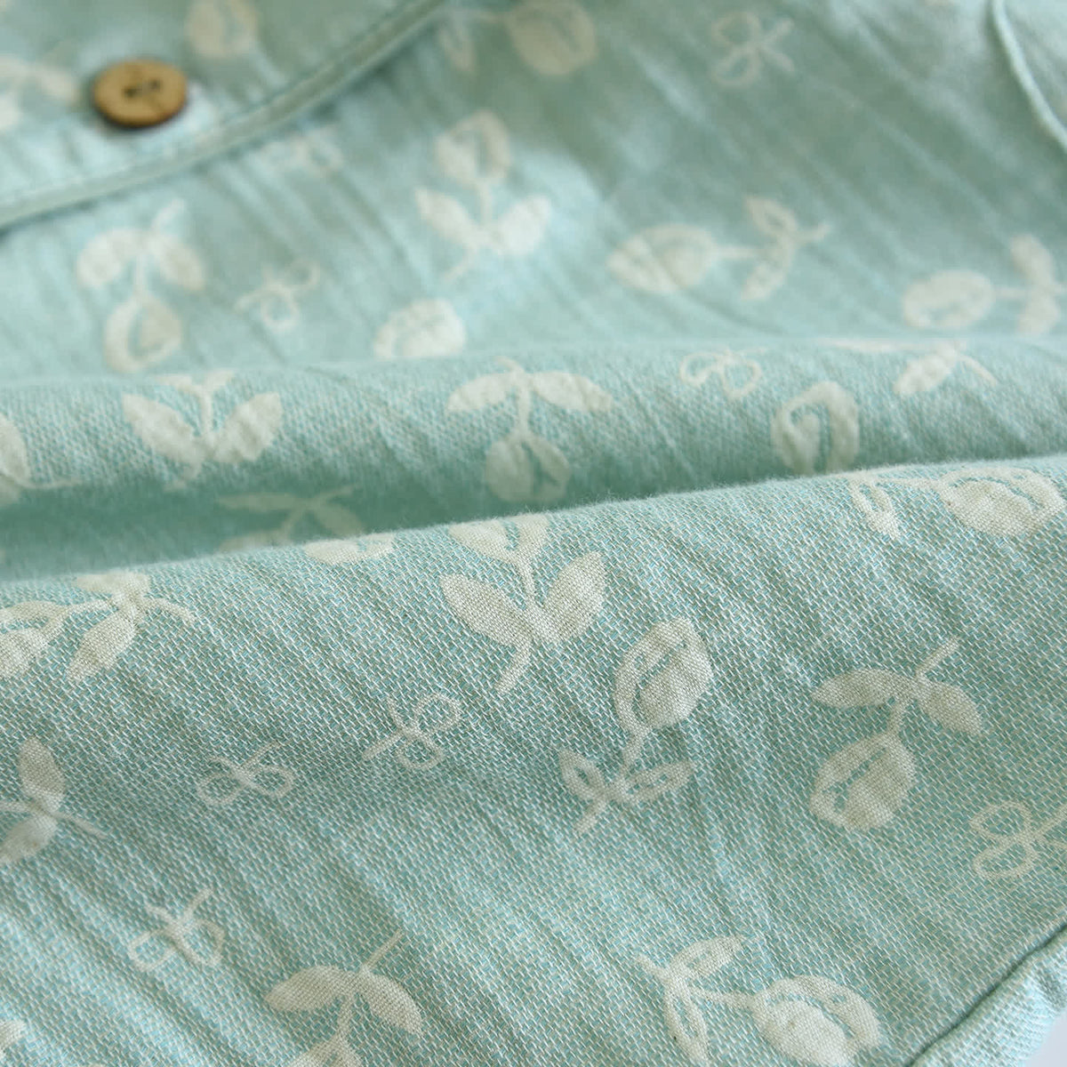 Pyjama-Set aus Baumwollgaze mit Blättermuster - image 7