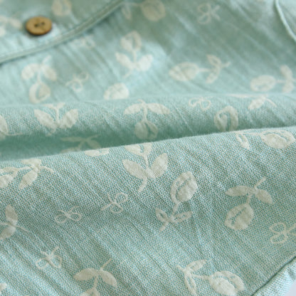 Pyjama-Set aus Baumwollgaze mit Blättermuster - image 7
