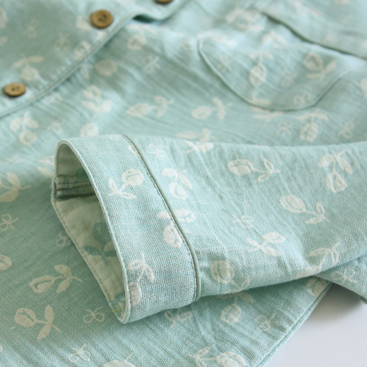 Pyjama-Set aus Baumwollgaze mit Blättermuster - image 8