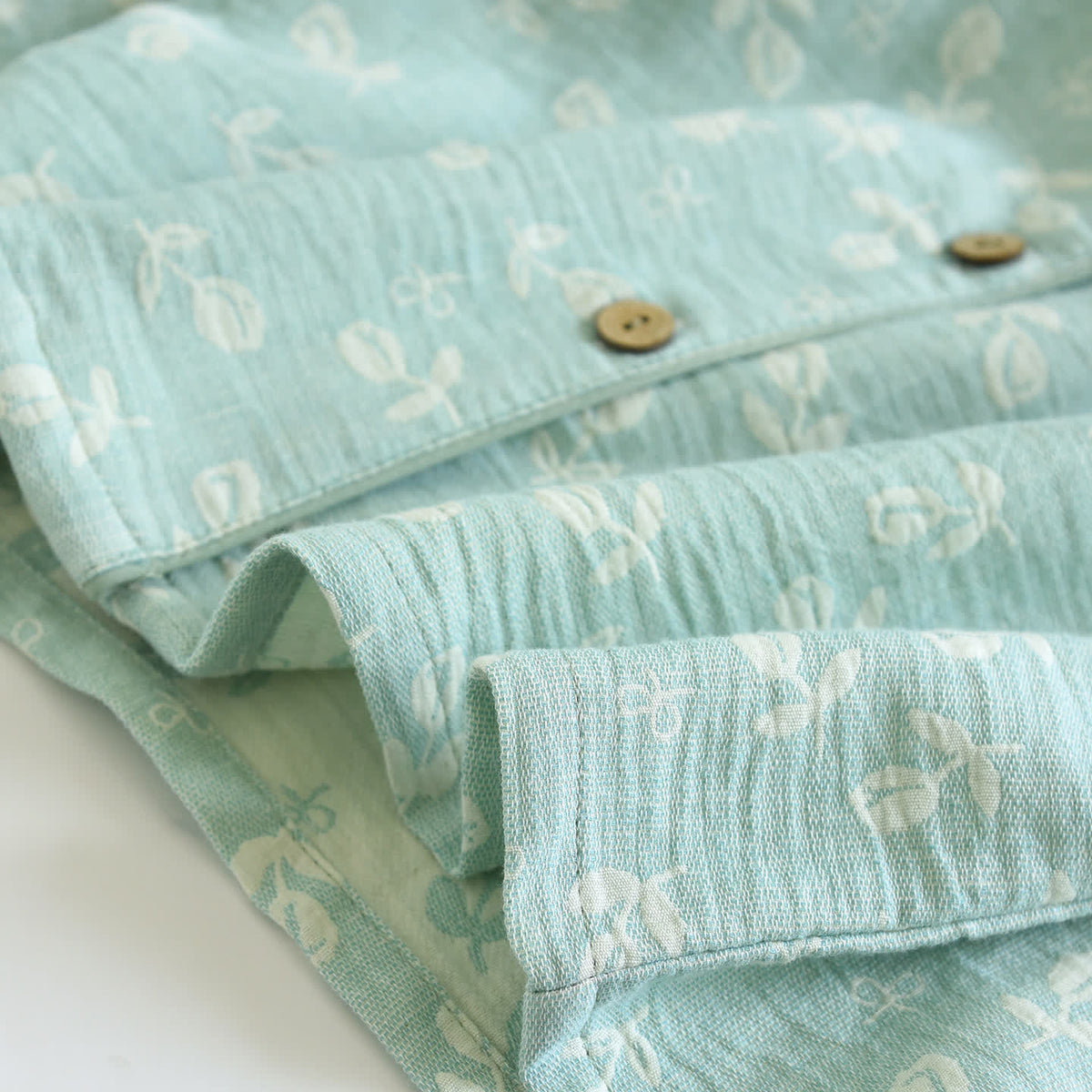 Pyjama-Set aus Baumwollgaze mit Blättermuster - image 9