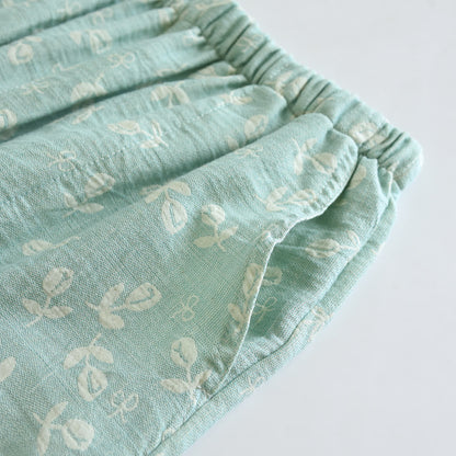 Pyjama-Set aus Baumwollgaze mit Blättermuster - image 11
