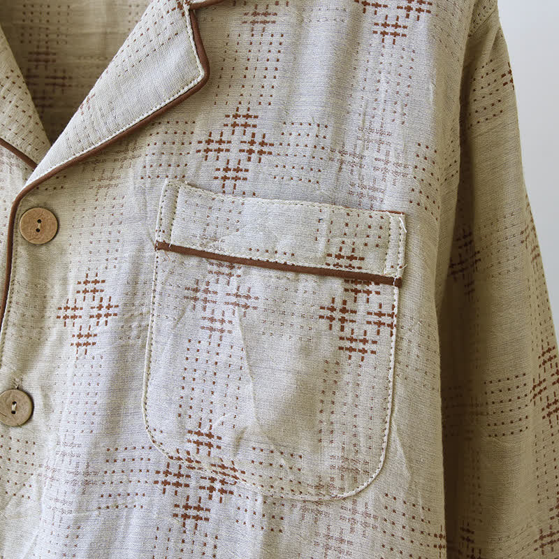 Heritage Baumwollgaze karierter Pyjama-Set - image 4