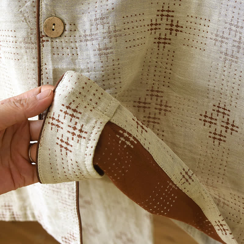 Heritage Baumwollgaze karierter Pyjama-Set - image 6