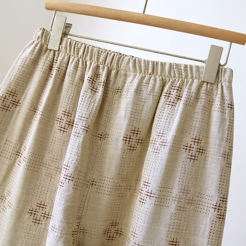 Heritage Baumwollgaze karierter Pyjama-Set - image 8
