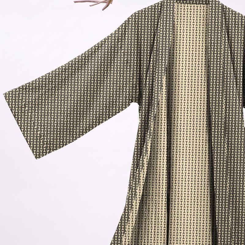 Kimono-Bademantel aus Baumwoll-Jacquard mit geometrischem Chevron-Muster - image 4