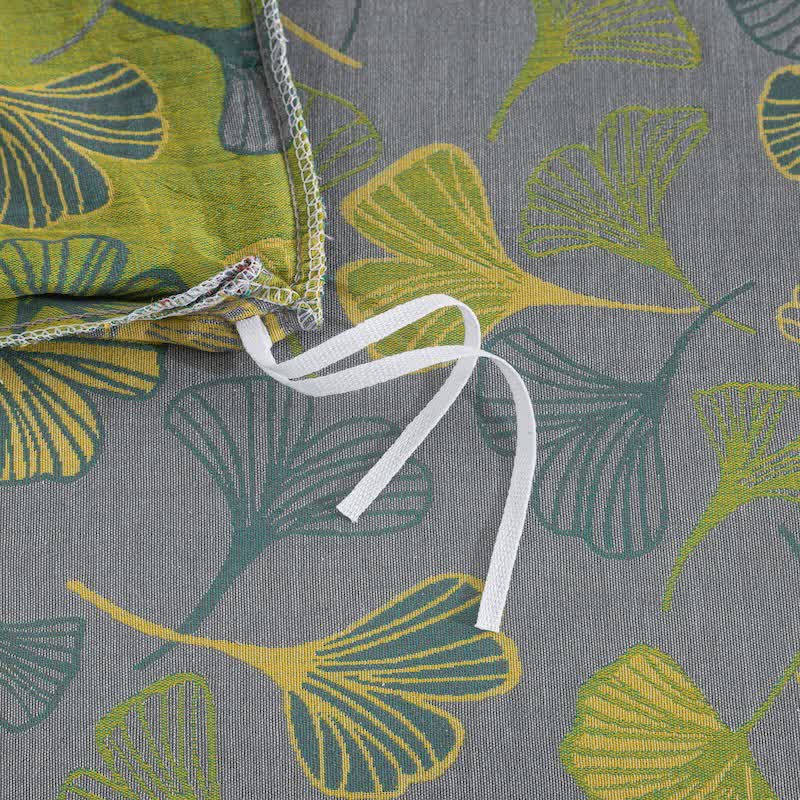 Vintage-Wendebettwäsche-Set aus Baumwolle mit grünem Ginkgoblatt - image 24
