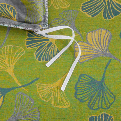Vintage-Wendebettwäsche-Set aus Baumwolle mit grünem Ginkgoblatt - image 12
