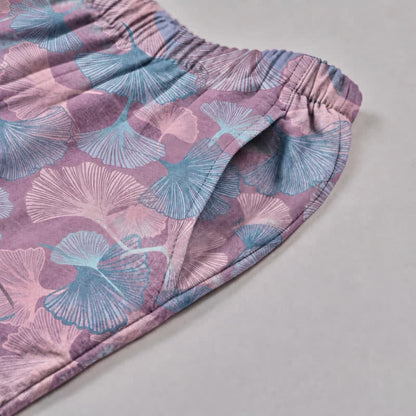 Loungewear-Set aus Baumwolle mit Ginkgoblatt-Motiv und gekerbtem Kragen - image 12