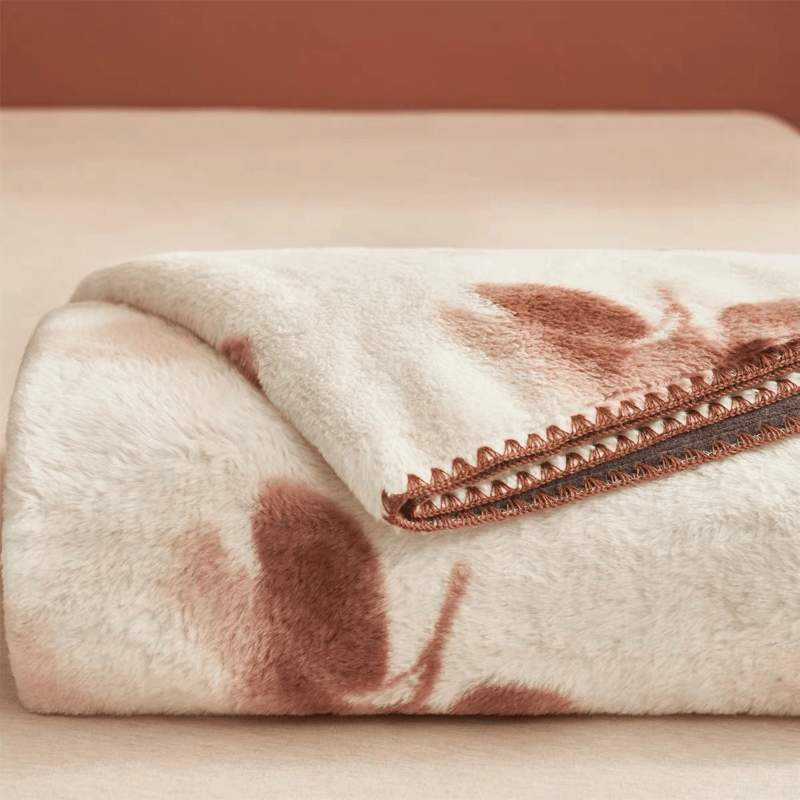 Vintage Beige Rose Plüschdecke - image 6