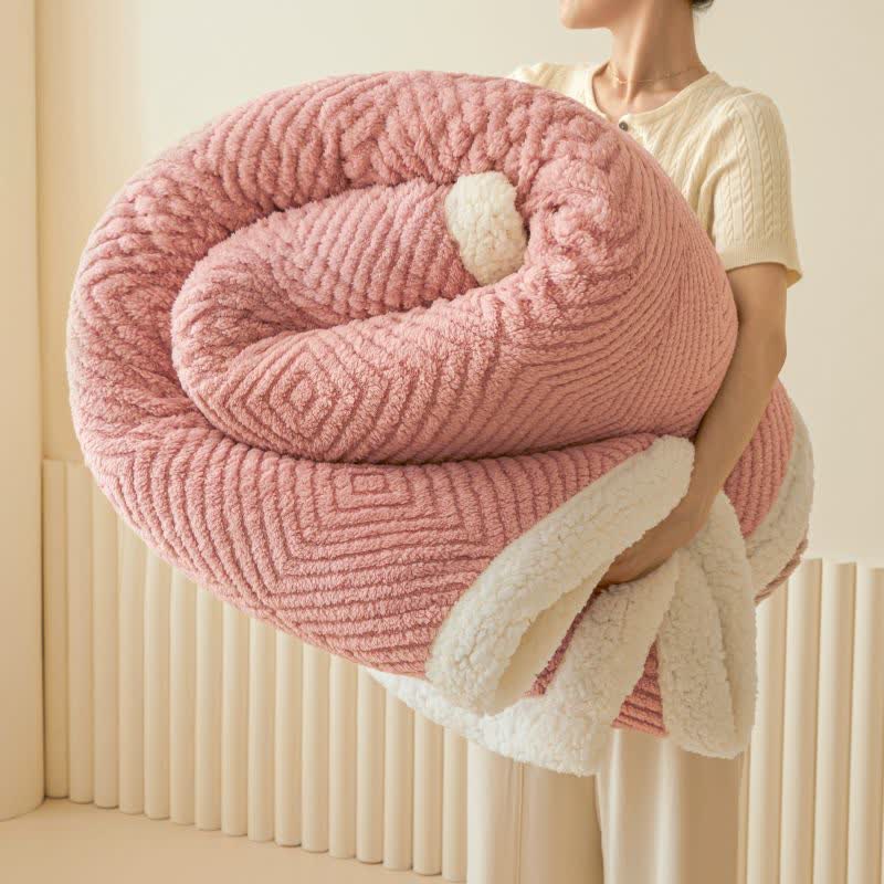 Geometrische Rautenmuster-Korallenfleece-Überwurfdecke - Rosa - 79" x 91" - image 10