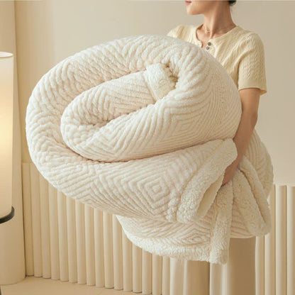 Geometrische Rautenmuster-Korallenfleece-Überwurfdecke - Beige - 79" x 91" - image 7