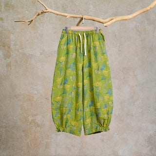 Baumwoll-Pyjamahose mit grünem Ginkgoblatt - Grün - XXL - image 0