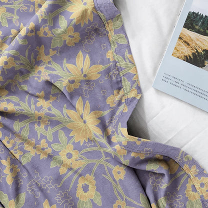 Kimono-Baumwollmantel mit pastoralem Blumenmuster und Jacquard-Print - image 17
