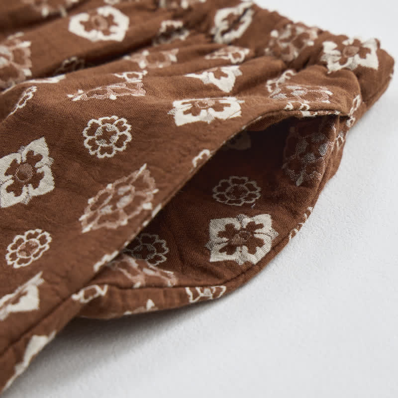 Retro-Pyjama-Set mit langen Ärmeln und geometrischem Muster - image 3