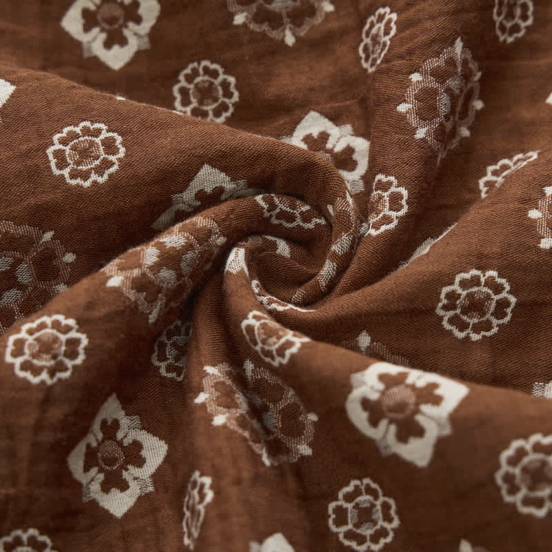 Retro-Pyjama-Set mit langen Ärmeln und geometrischem Muster - image 7