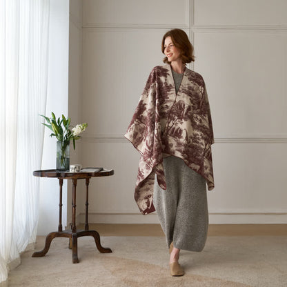 Vintage Dschungel-Toile Poncho-Schal - image 10