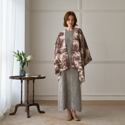 Vintage Dschungel-Toile Poncho-Schal - image 9