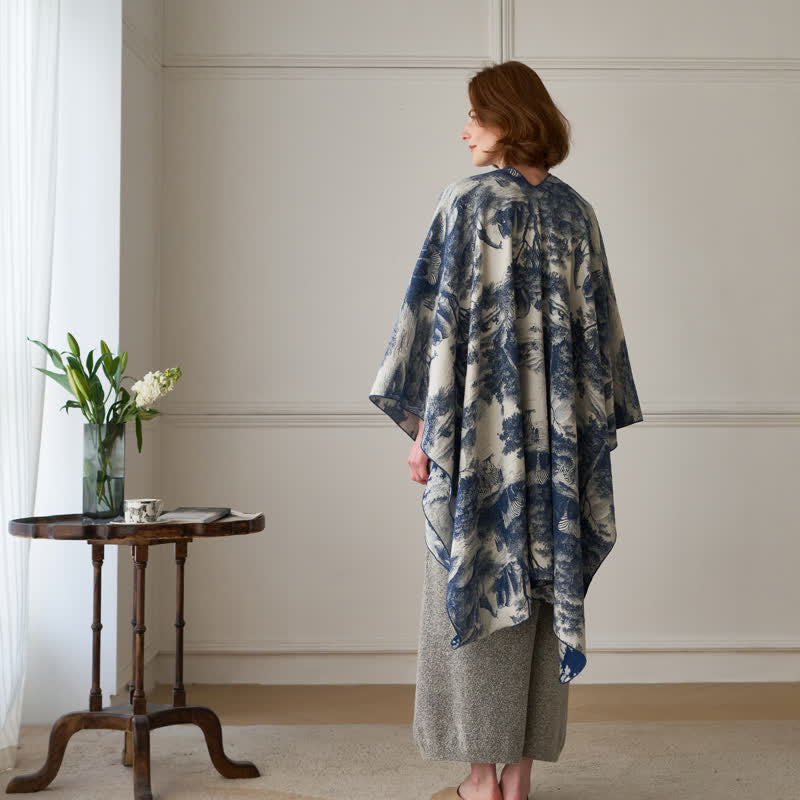 Vintage Dschungel-Toile Poncho-Schal - image 4