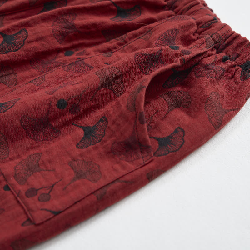 Ginkgoblatt-Baumwollpyjama mit orientalischen Quasten - image 8