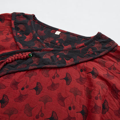 Ginkgoblatt-Baumwollpyjama mit orientalischen Quasten - image 4