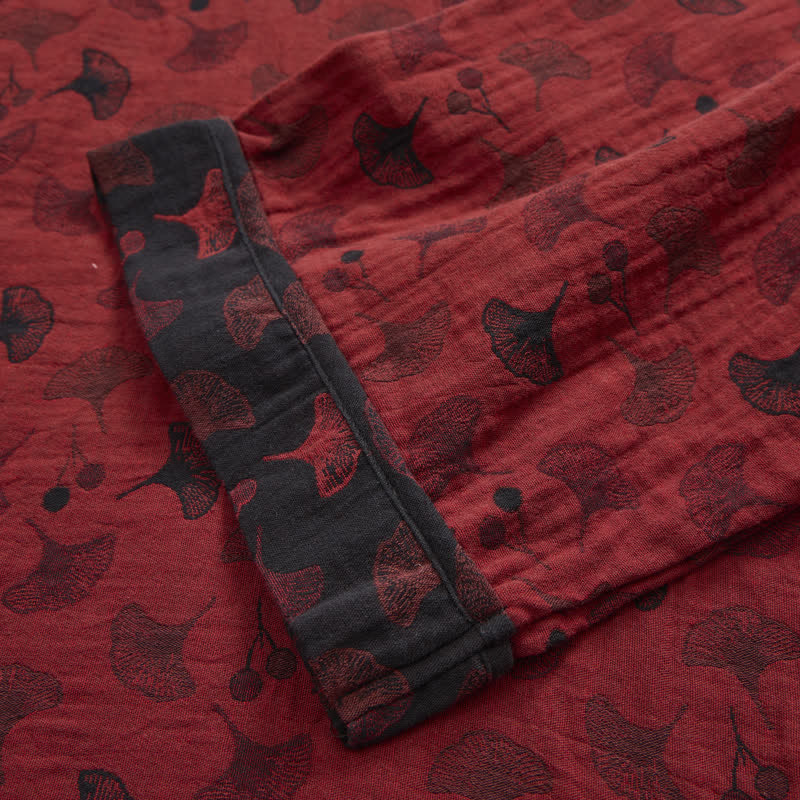 Ginkgoblatt-Baumwollpyjama mit orientalischen Quasten - image 10