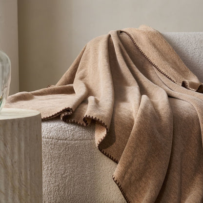 Minimalistische, doppelseitige Sherpa-Fleece-Überwurfdecke - image 1