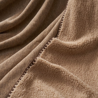 Minimalistische, doppelseitige Sherpa-Fleece-Überwurfdecke - image 3