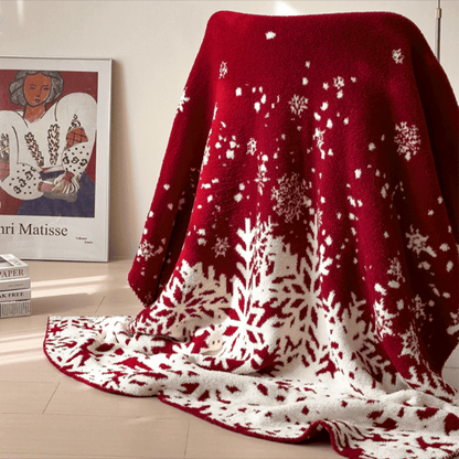 Weihnachts-Schneeflockendecke in Rot - image 1