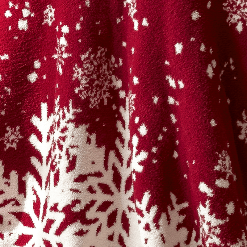 Weihnachts-Schneeflockendecke in Rot - image 6