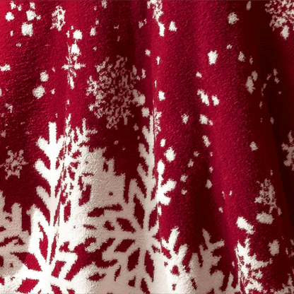 Weihnachts-Schneeflockendecke in Rot - image 6