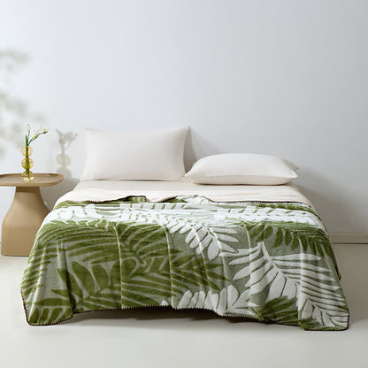 Moderne botanische Fleecedecke - Grün - 200cm x 230cm - image 22
