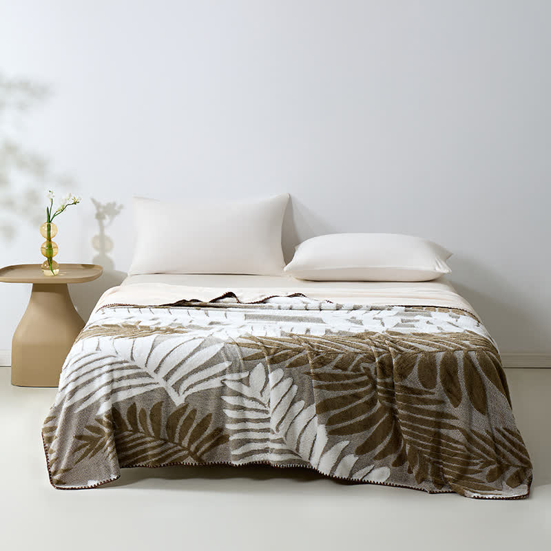 Moderne botanische Fleecedecke - Braun - 200cm x 230cm - image 15