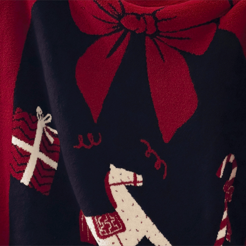 Weihnachtsschaukelpferd-Jacquard-Überwurfdecke - image 7