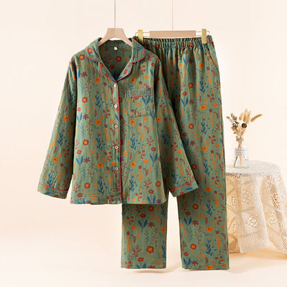 Gartenblüte Baumwoll-Loungewear-Set - Grün - XL - image 15