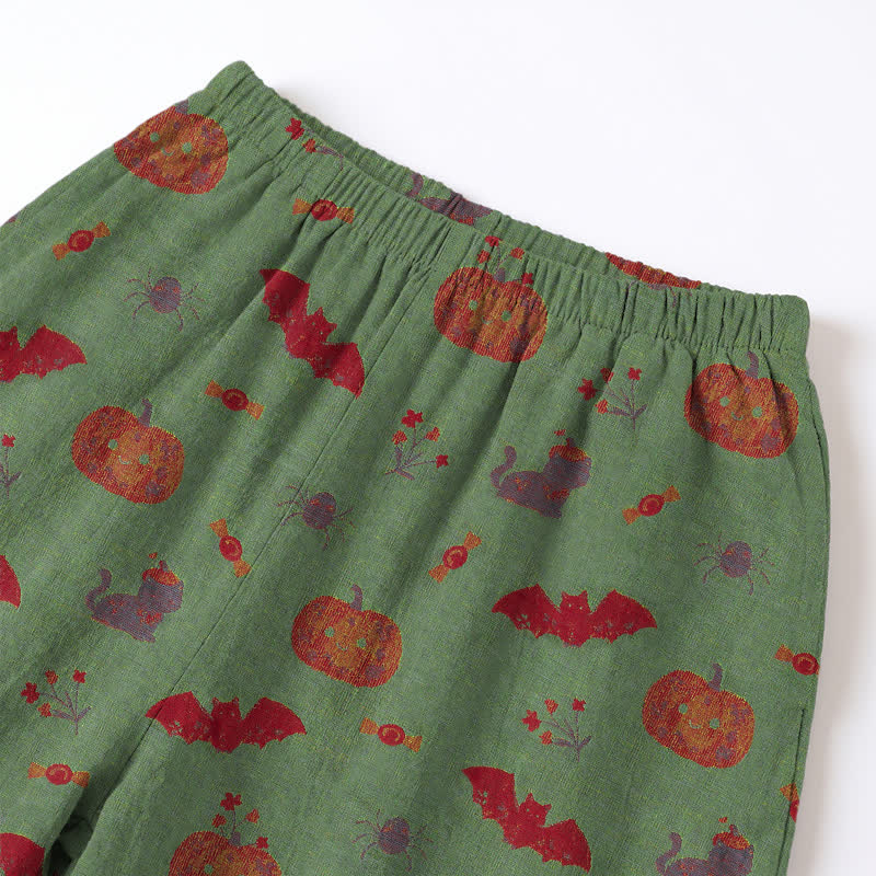 Halloween Kürbis Fledermaus Baumwoll-Loungewear-Set - image 12