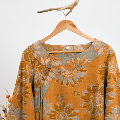 Orientalisches Sonnenblumen-Baumwollpyjama-Set - image 1