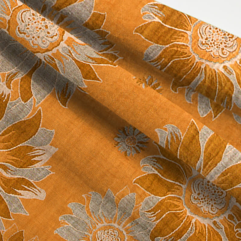 Orientalisches Sonnenblumen-Baumwollpyjama-Set - image 5