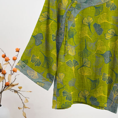Orientalischer Ginkgoblatt-Baumwollpyjama-Set - image 3