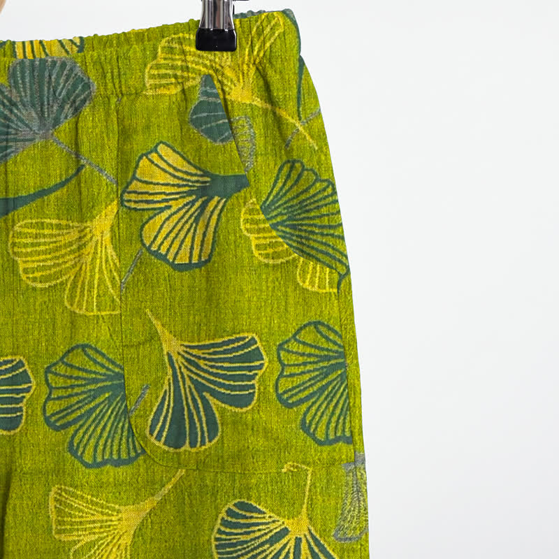 Orientalischer Ginkgoblatt-Baumwollpyjama-Set - image 4