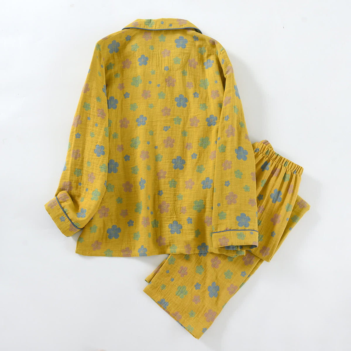 Loungewear-Set aus Baumwolle mit Blumenmuster und Paspelierung - image 3