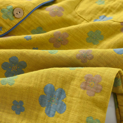 Loungewear-Set aus Baumwolle mit Blumenmuster und Paspelierung - image 7