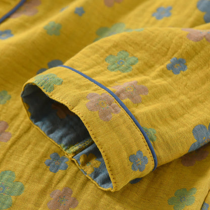 Loungewear-Set aus Baumwolle mit Blumenmuster und Paspelierung - image 8