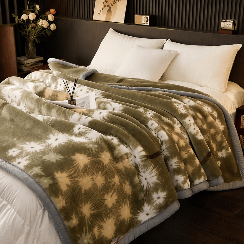 Kuschelige Fleecedecke mit Löwenzahn-Motiv - image 1