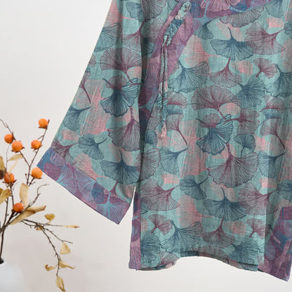 Pyjama-Set im chinesischen Stil mit Ginkgoblatt - image 3