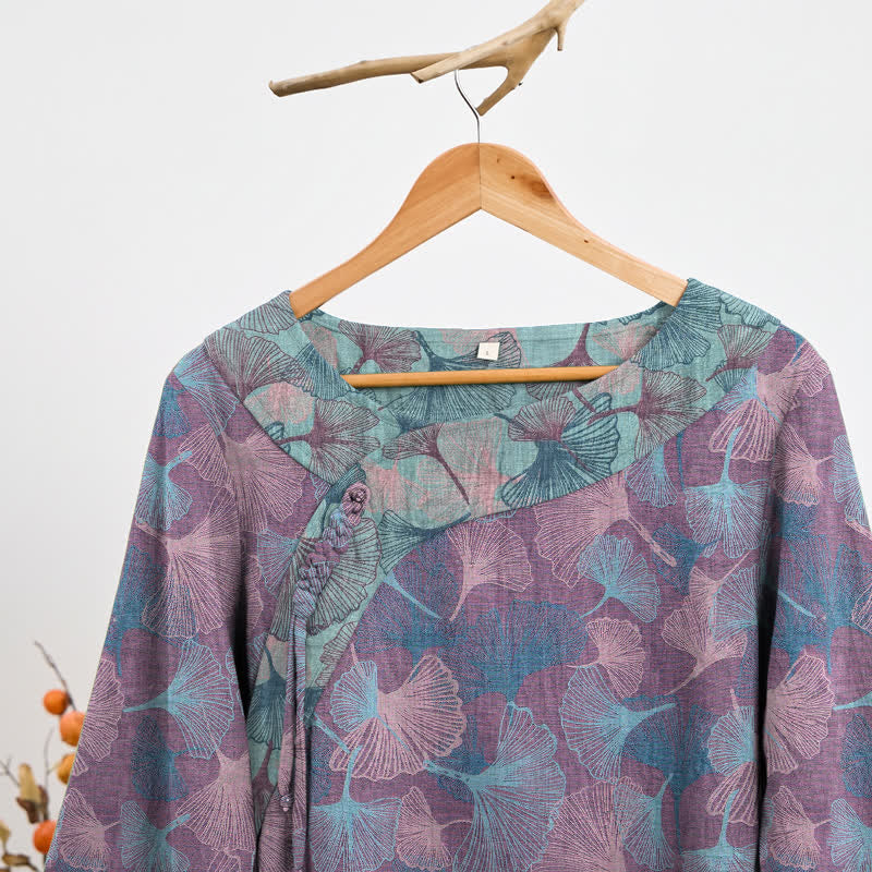 Pyjama-Set im chinesischen Stil mit Ginkgoblatt - image 7