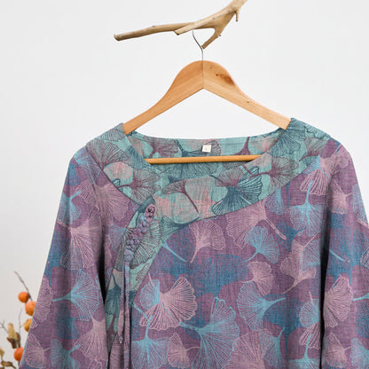 Pyjama-Set im chinesischen Stil mit Ginkgoblatt - image 7