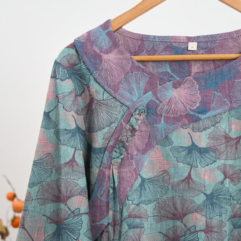Pyjama-Set im chinesischen Stil mit Ginkgoblatt - image 2